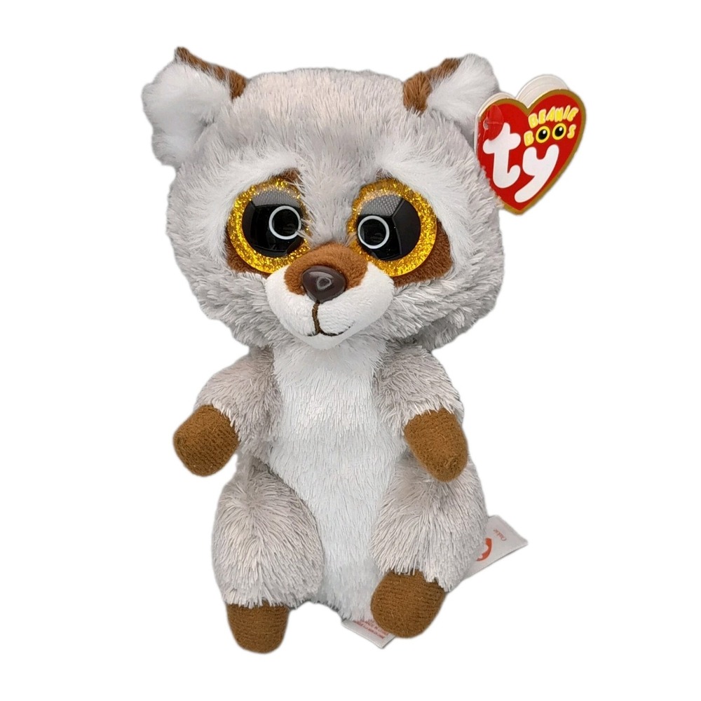 TY Beanie Boos OAKIE the Raccoon Glitter Eyes Plush 6" Stuffed Animal Toy
